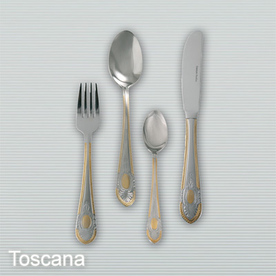 luxusní sada příborů Mulex Toscana kufr GOLD 72 dílů