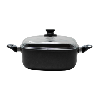 Hranatý titanový kastrol 28x28x10 cm s poklicí 6,5 l BAF Gigant INDUKCE